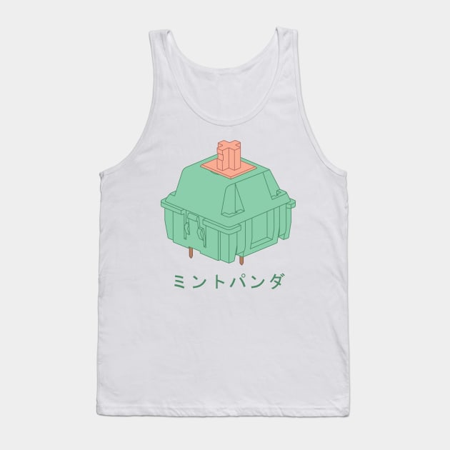 Mint Panda Mechanical Keyboard Cherry MX Switch with Japanese Writing Tank Top by Charredsky